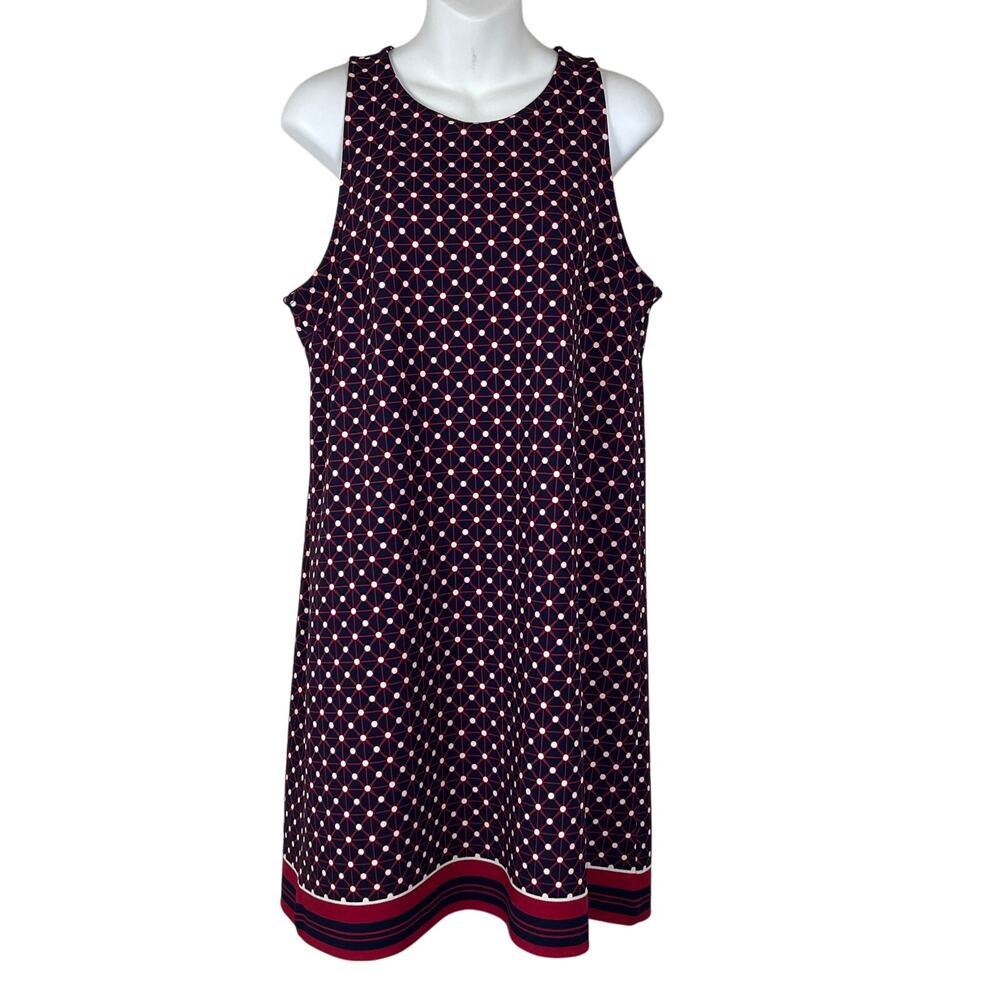 Banana Republic Geometric Print Stretch Ponte Sheath Dress‎ Size M Sleeveless